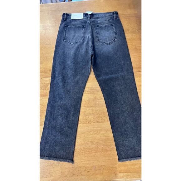 LOFT DARK HIGH RISE , STRAIGHT CROP JEANS WOMENS SIZE 28 NEW - Picture 10 of 12